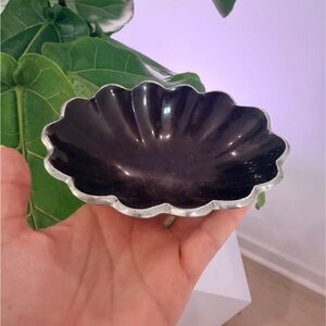 Julia Knight Handmade Peony
Bowl Dish Brown Silver
